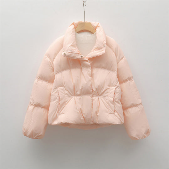 Damen modische gesteppte Kurzjacke mit hohem Kragen und praktischen Taschen R&B