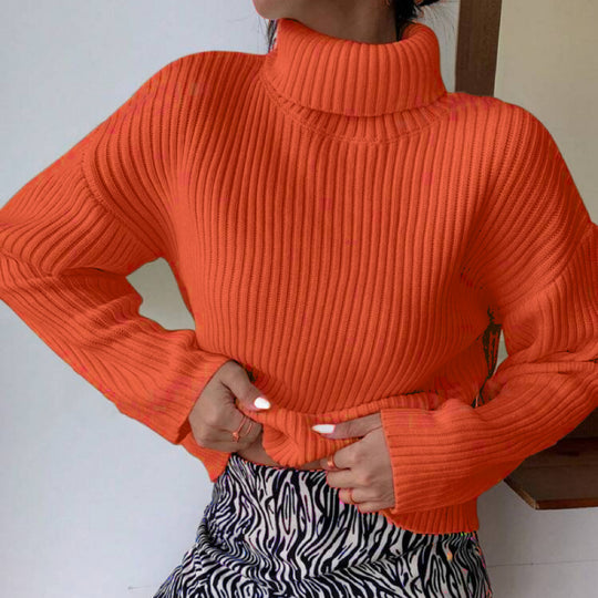 Damen Hochwertiger Rollkragenpullover mit strukturiertem Rippstrick R&B