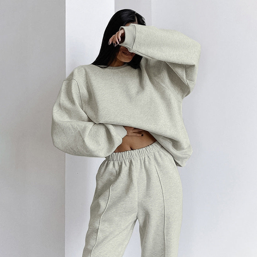 Damen Oversized Sweatshirt und Jogginghose Set R&B