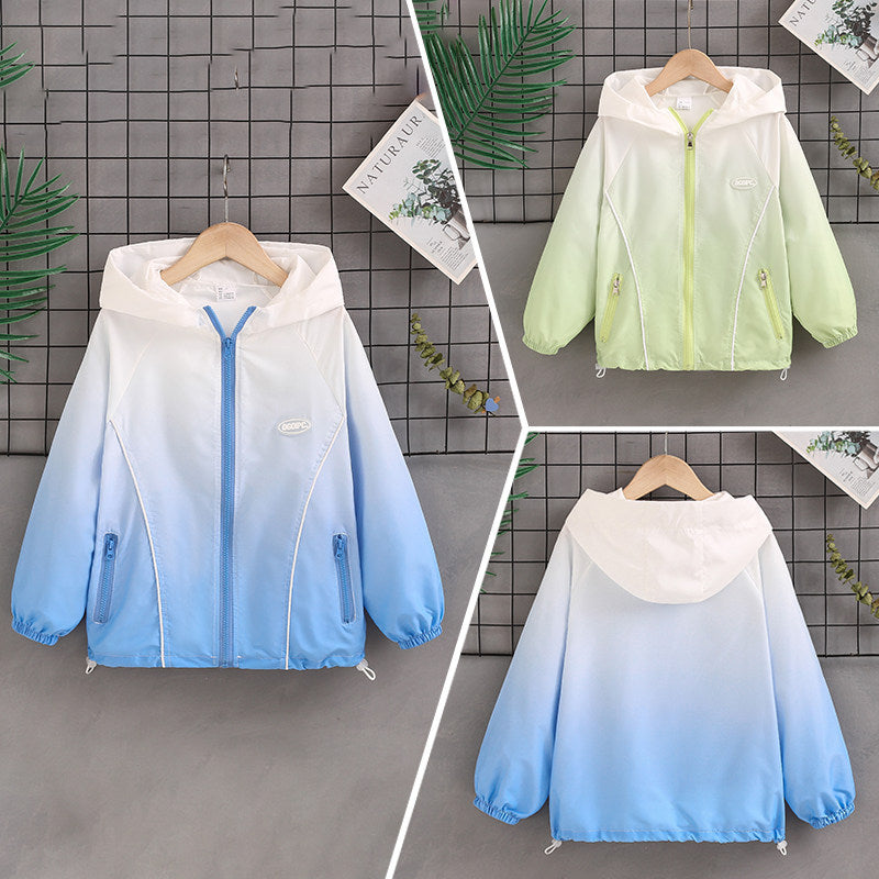 Damen nan leichter Kapuzen-Windbreaker mit Reißverschluss und verdeckten Taschen R&B