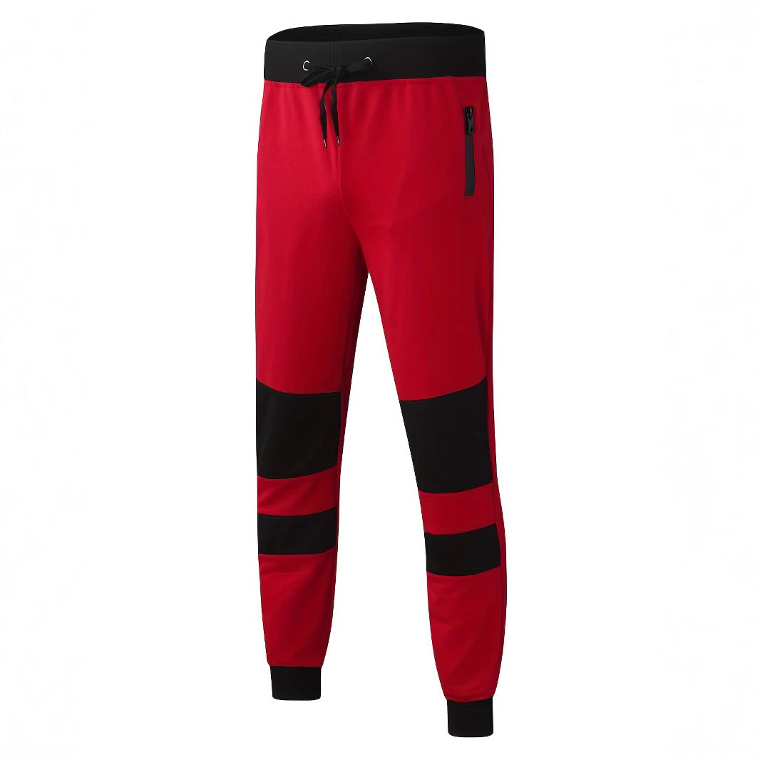 Herren nan schmal geschnittene Jogginghose mit Reißverschlusstaschen, elastischem Komfortbund und verstärkten Knie-Paneelen R&B