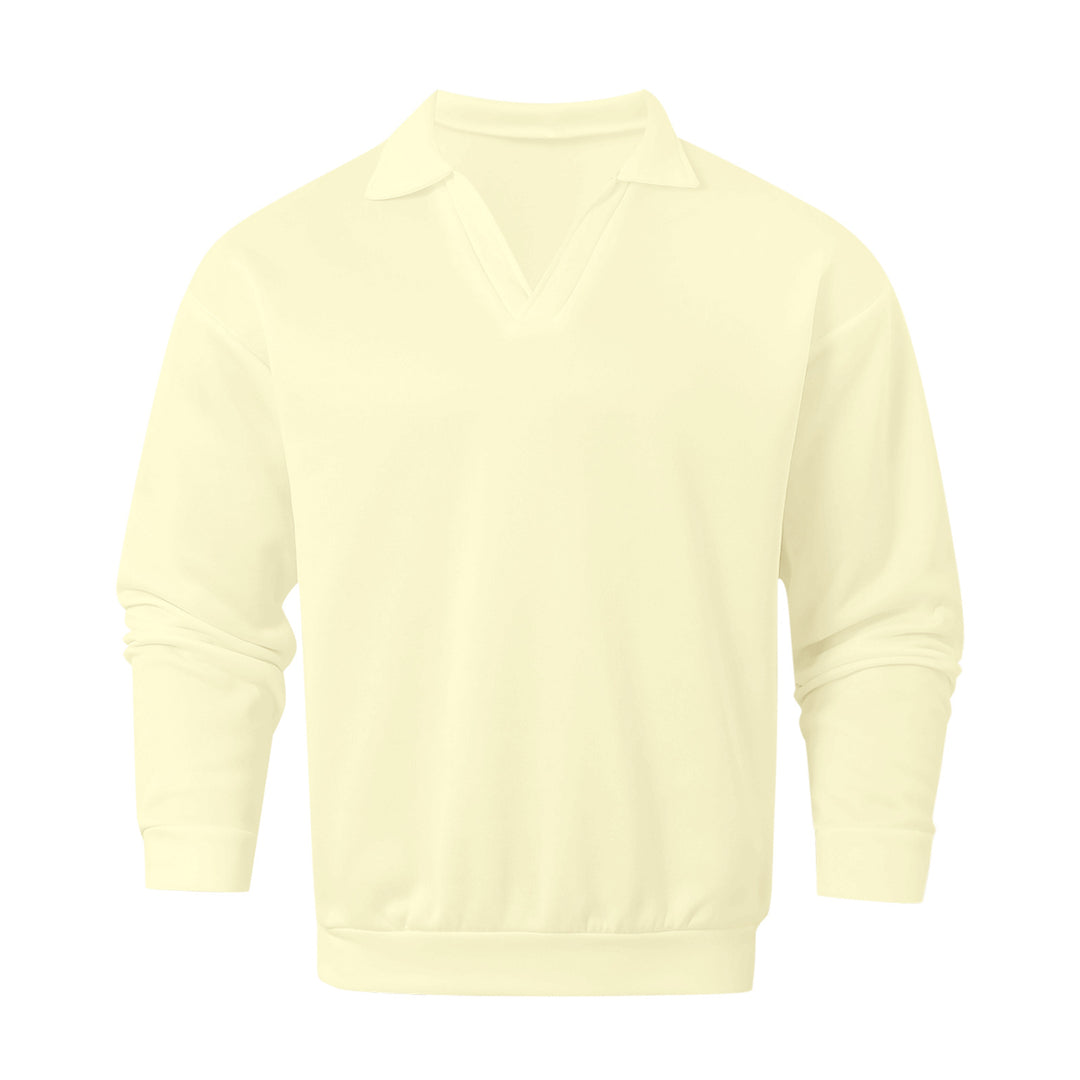 Herren lässiger V-Ausschnitt Pullover aus softem Material R&B