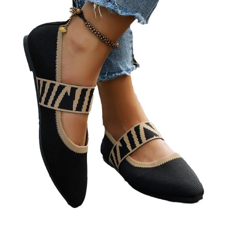 Damen Ballerinas mit elastischem Riemen und atmungsaktiver Oberflächenstruktur R&B
