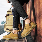Herren modische und robuste Schnürschuhe aus leichtem Kunstleder mit dämpfender Sohle