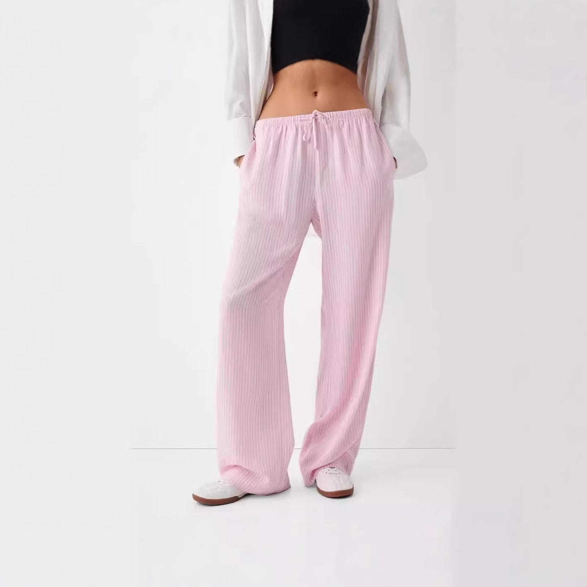 Damen lässige Freizeithose mit Gürtel EB
