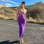 Damen figurbetontes Abendkleid mit schulterfreiem Design und eleganter Raffung R&B