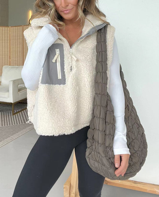 Damen gemütliche Fleece-Weste mit praktischem Reißverschluss R&B