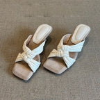 Damen Slip-On Sandalen mit elegante Faltendetails R&B