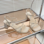 Damen Sandaletten mit eleganten Riemchen und Blockabsatz R&B