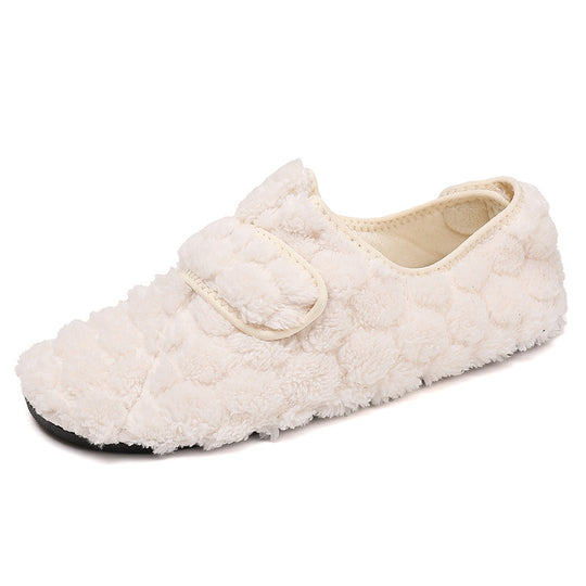 Damen Flauschige Hausschuhe mit verstellbarem Klettverschluss R&B