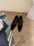 Damen elegante Schnürpumps mit modischem Riemen und spitzem Fußteil R&B