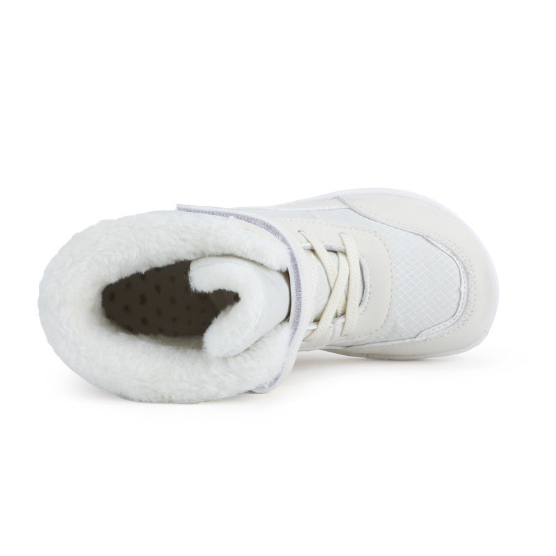 Damen gefütterte Winterstiefel mit praktischem Klettverschluss
