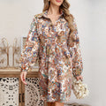 Damen Hemdblusenkleid mit Paisleymuster und Bindedetail R&B
