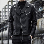 Herren Motorradjacke mit gesteppter Schulterpartie und praktischen Reißverschlusstaschen