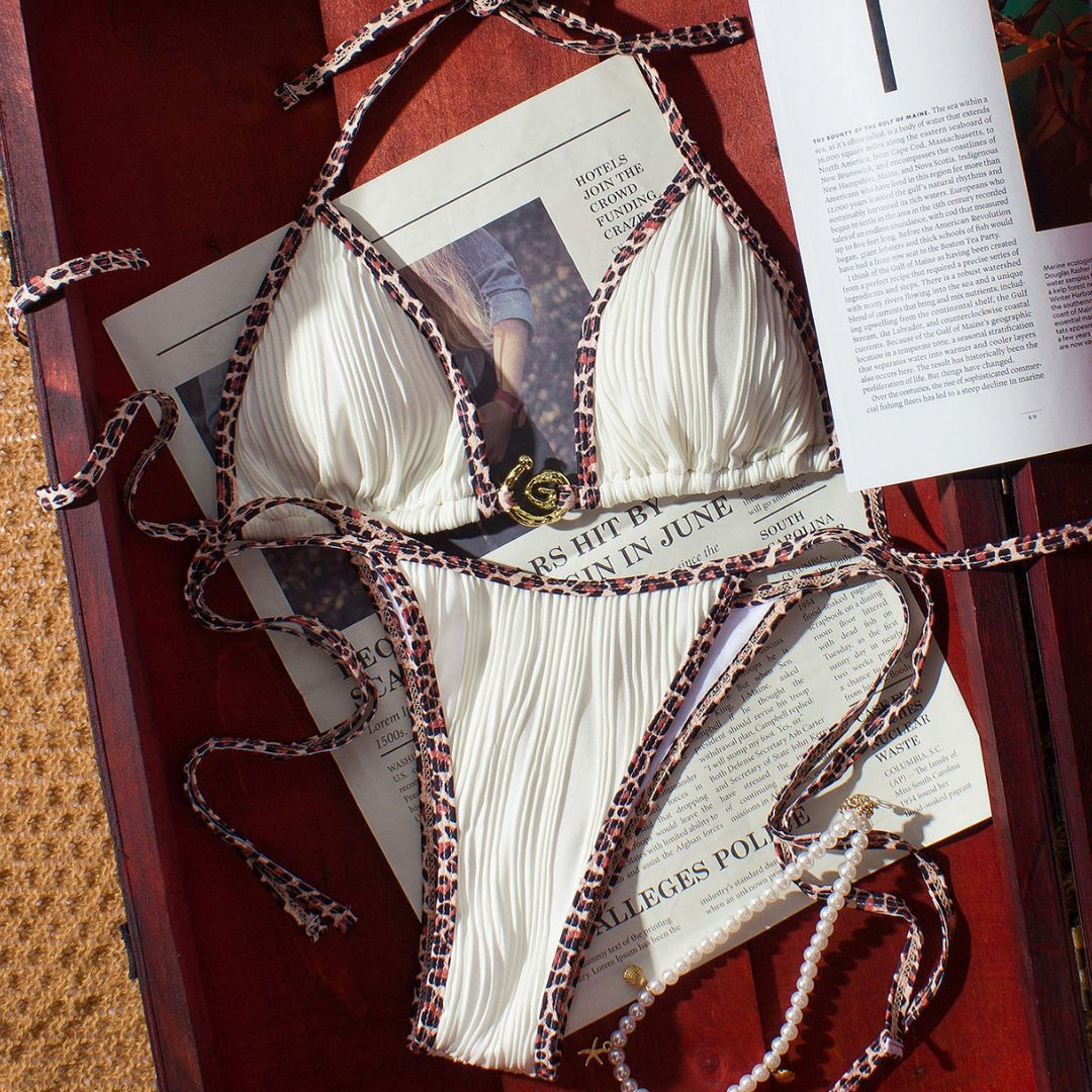 Damen Triangel-Bikini mit feuchtigkeitsabweisenden Eigenschaften und Rippendesign R&B