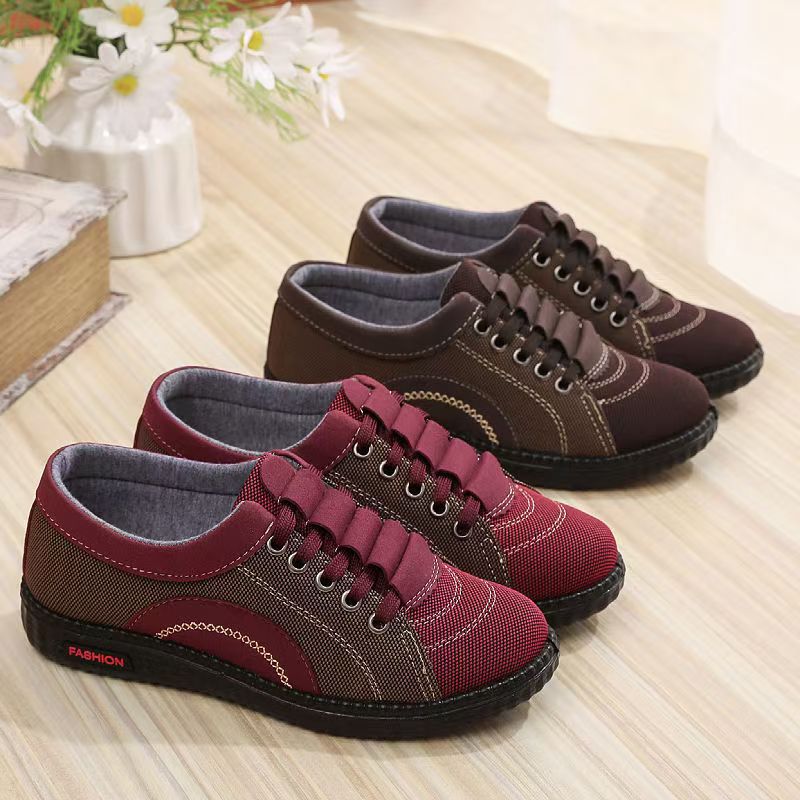 Damen modische Freizeit-Sneaker mit elastischen Schnürsenkeln R&B