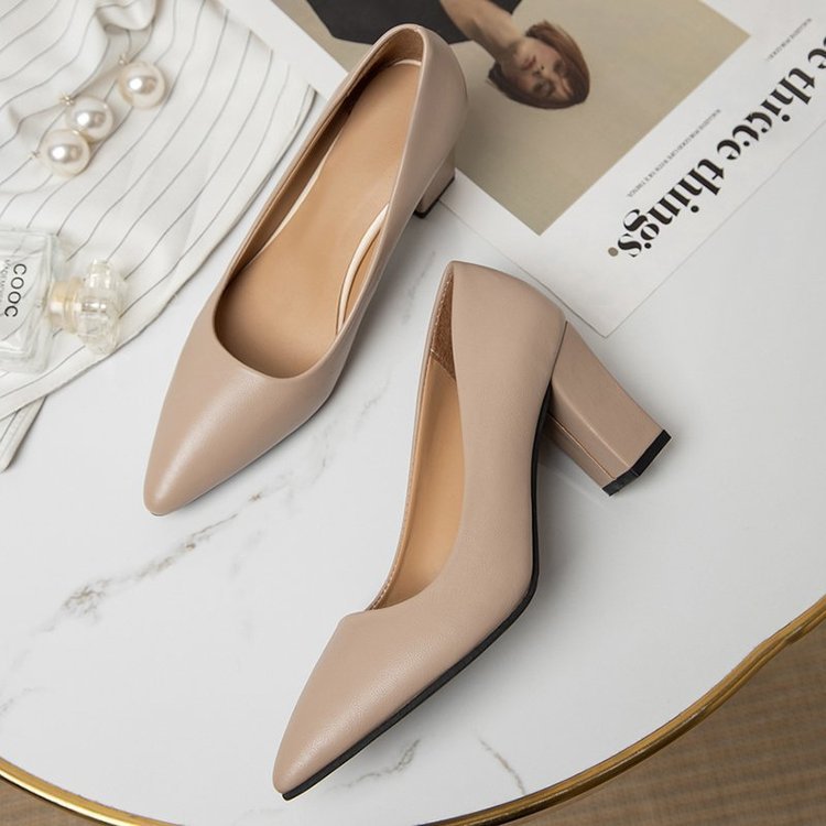 Damen elegante Pumps mit blockierendem Absatz R&B