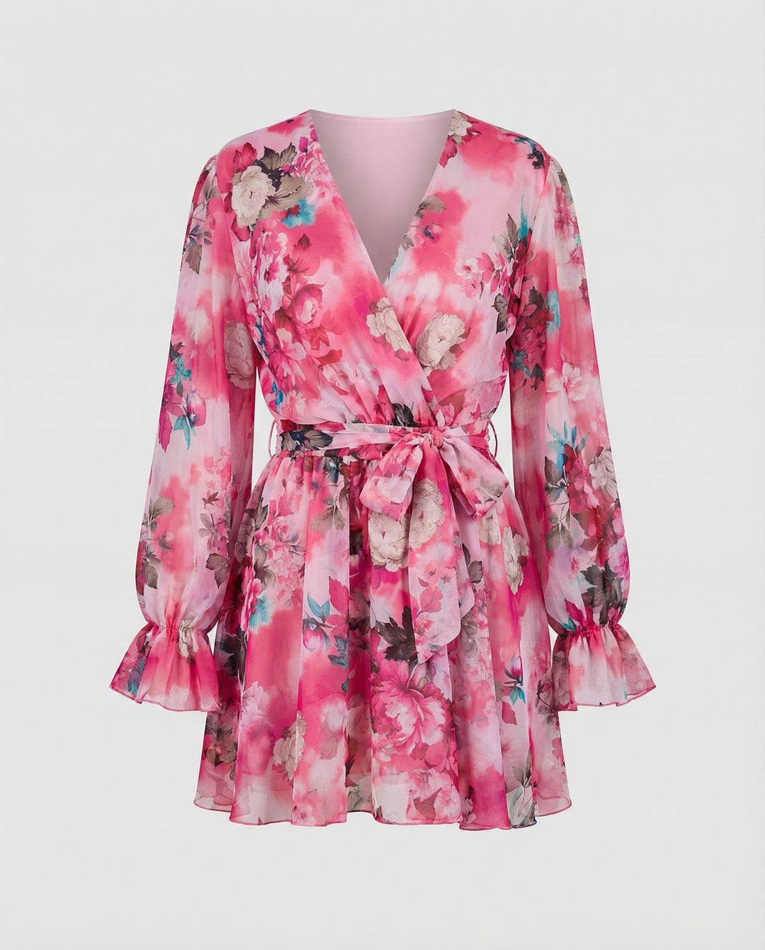 Damen Freizeitkleid Wickeloptik kurz