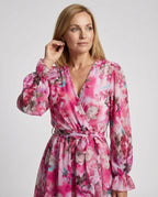 Damen Freizeitkleid Wickeloptik kurz