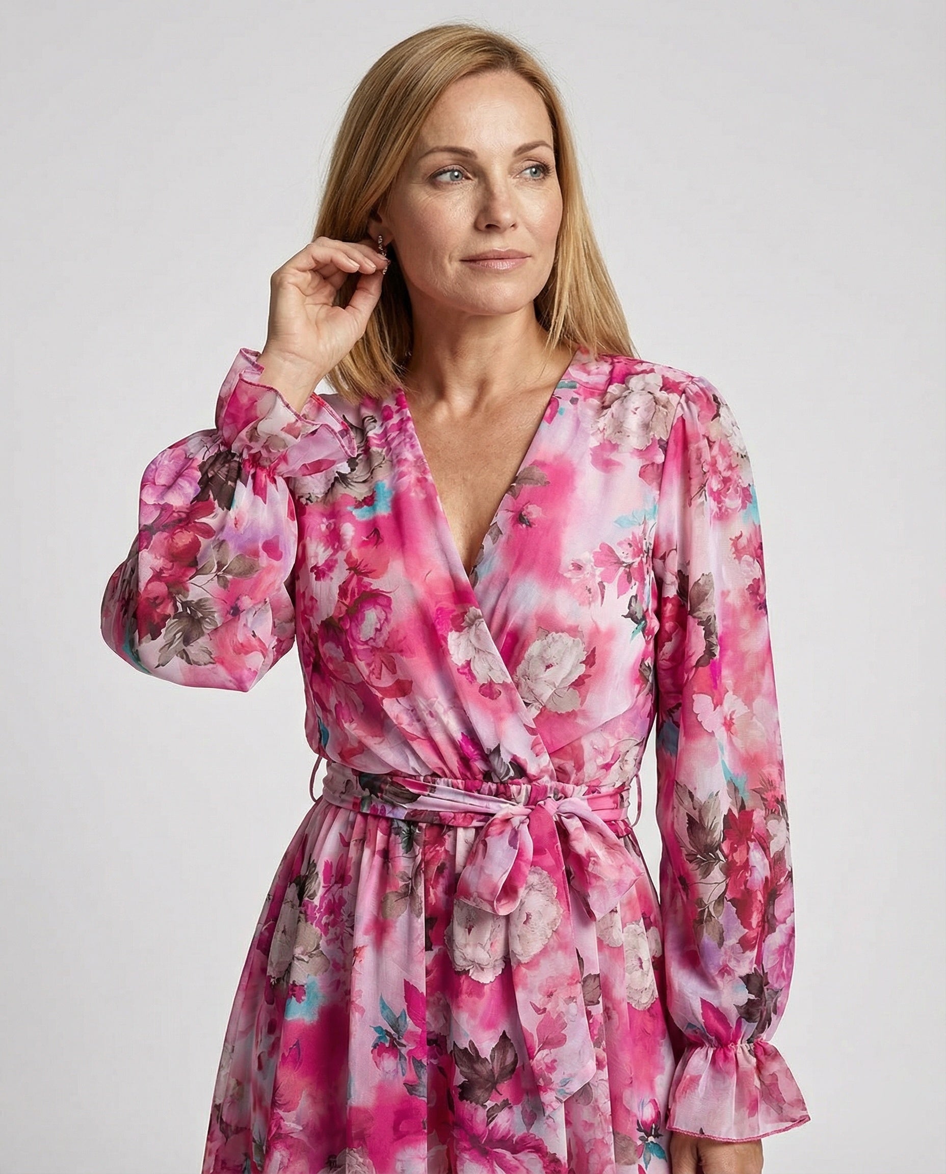 Damen Freizeitkleid Wickeloptik kurz