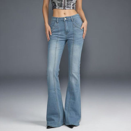 Damen Bootcut Jeans mit hohem Bund und elegantem Schnitt