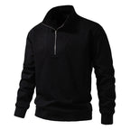Herren modischer Stehkragenpullover mit halbem Reißverschluss und bequemer Passform R&B