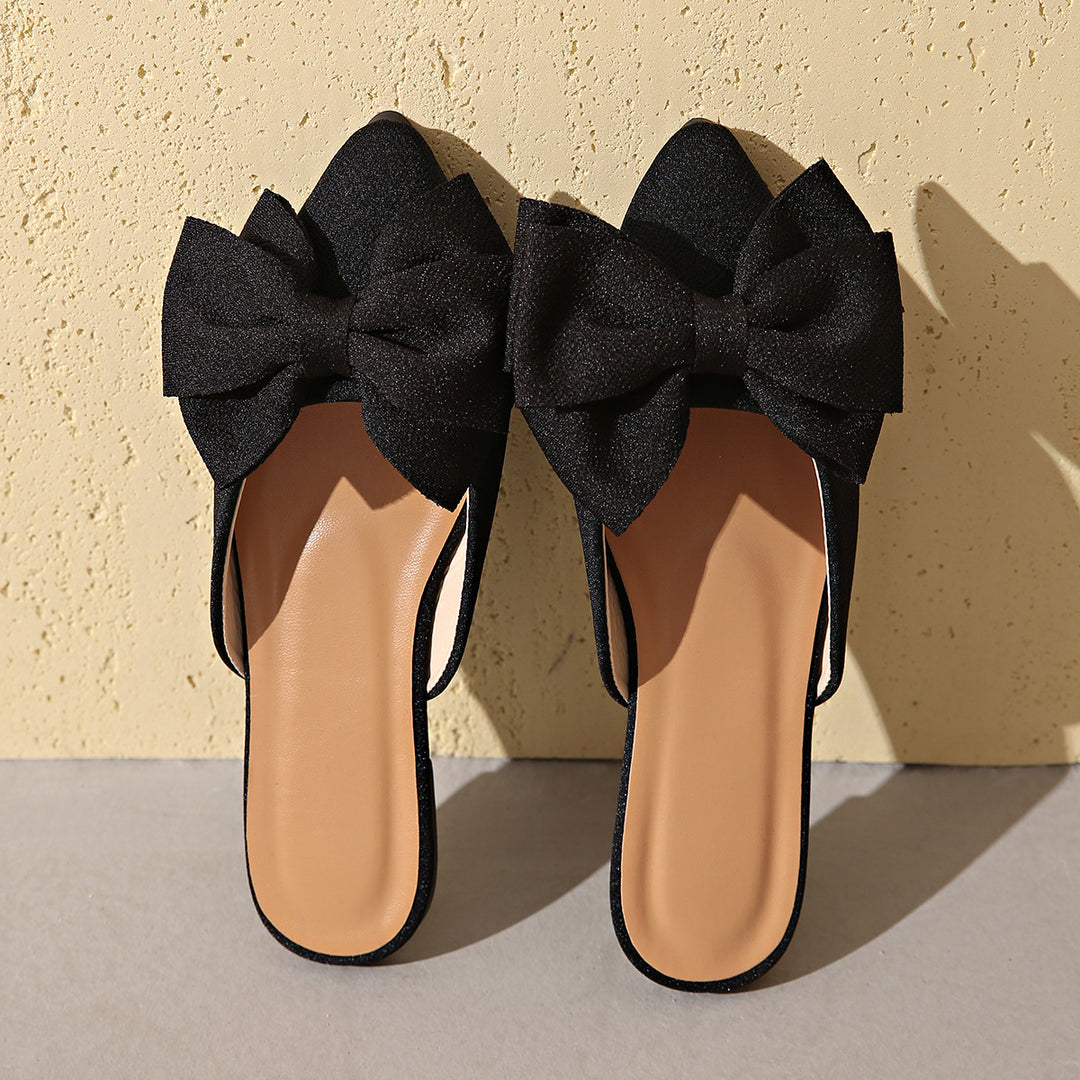 Damen modische Slides mit eleganter Schleifenverzierung R&B