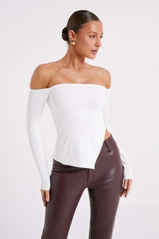 Damen Off-Shoulder Langarmtop R&B