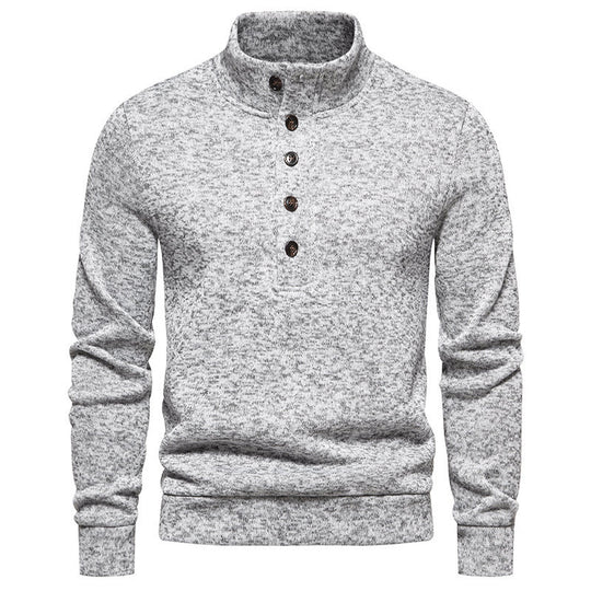 Herren gemütlicher Stehkragenpullover aus weichem Strickmaterial R&B