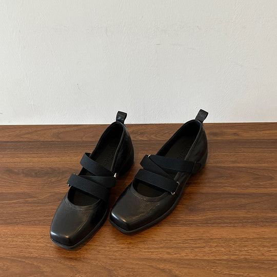 Damen elegante Ballerina-Pantoletten mit modischem Riemchen R&B