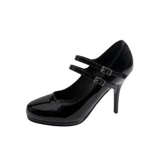 Damen Elegante Lackleder-Pumps mit verstellbaren Riemchen R&B