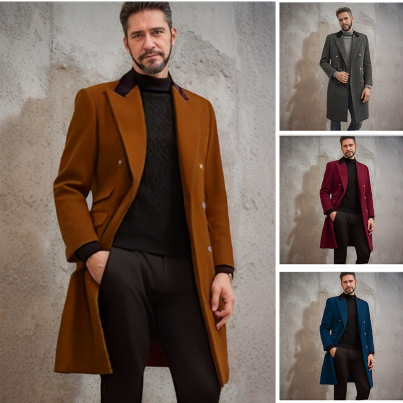 Herren eleganter Longblazer mit Doppelreihe R&B