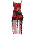 Damen Trägerloses Sommerkleid mit Chiffon-Rüschen R&B