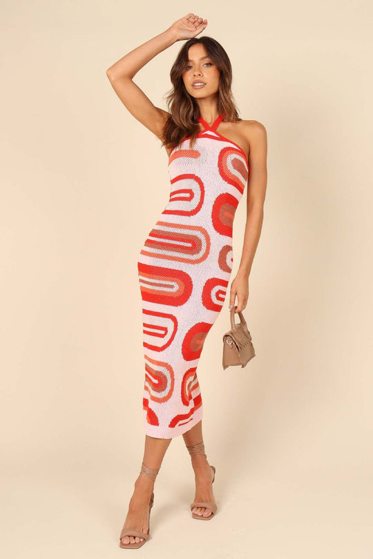 Damen Maxikleid mit lässigem Schnitt und kreativem Muster R&B
