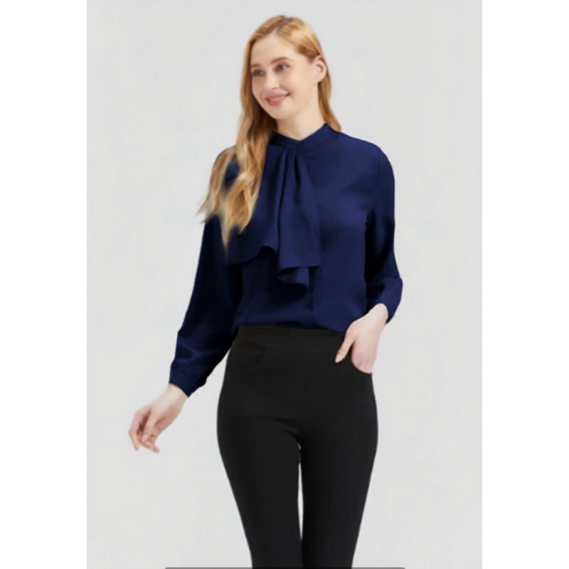 Damen Bluse mit eleganter Rüschendetails und Kragen R&B