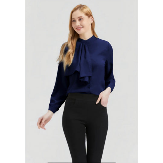 Damen Bluse mit eleganter Rüschendetails und Kragen R&B