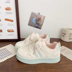 Damen Plattform Sneakers mit atmungsaktiver Obermaterialkombination und modischem Schnürdesign R&B
