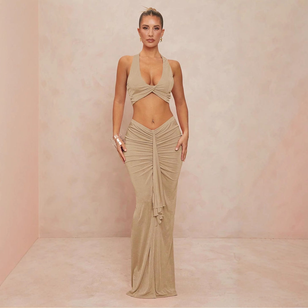 Damen elegantes Bodysuit mit Kreuz-Trageoption und seitlichem Schnitt R&B