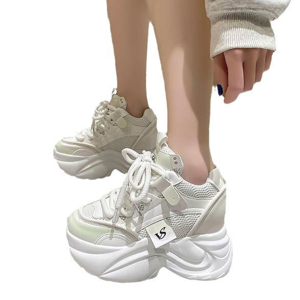 Damen Plattform-Sneaker mit atmungsaktivem Mesh und gepolsterter Sohle R&B