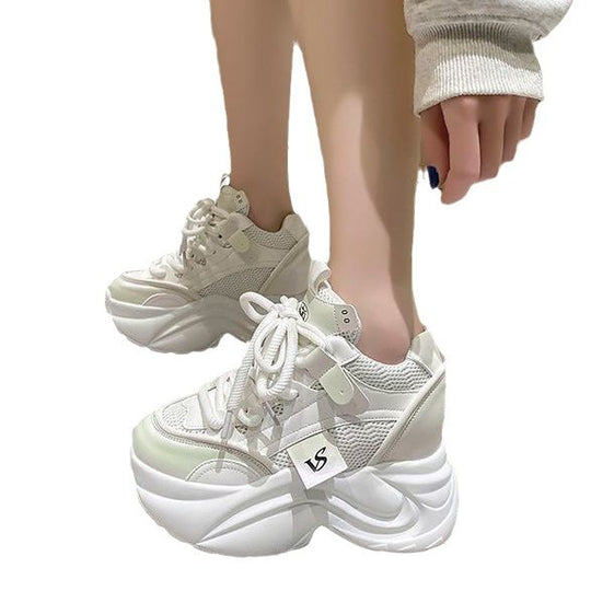 Damen Plattform-Sneaker mit atmungsaktivem Mesh und gepolsterter Sohle R&B