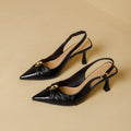 Damen elegante Slingback-Pumps mit modischem Schmuckelement