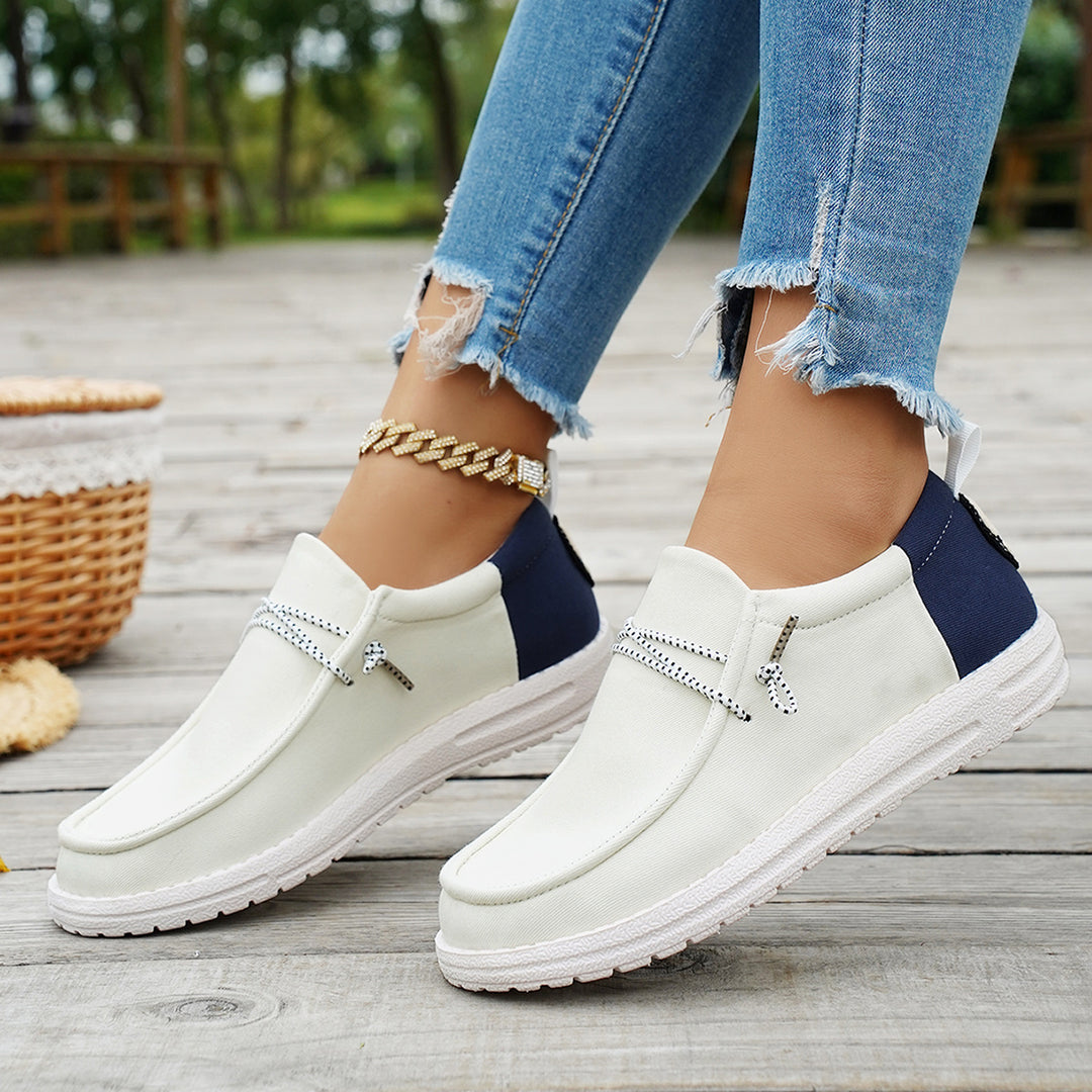 Damen Slip-On Sneakers mit modischem Schnürdesign R&B
