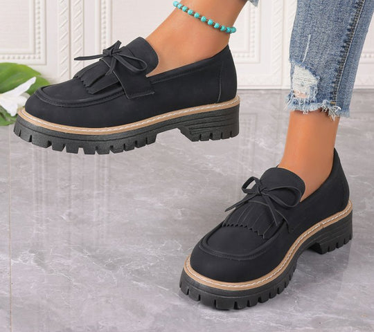 Damen Komfortable Slip-On Loafer mit fransigen Details R&B