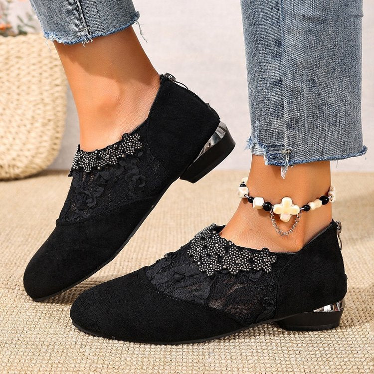 Damen Elegante und filigrane Ballerinas mit floralen Details R&B