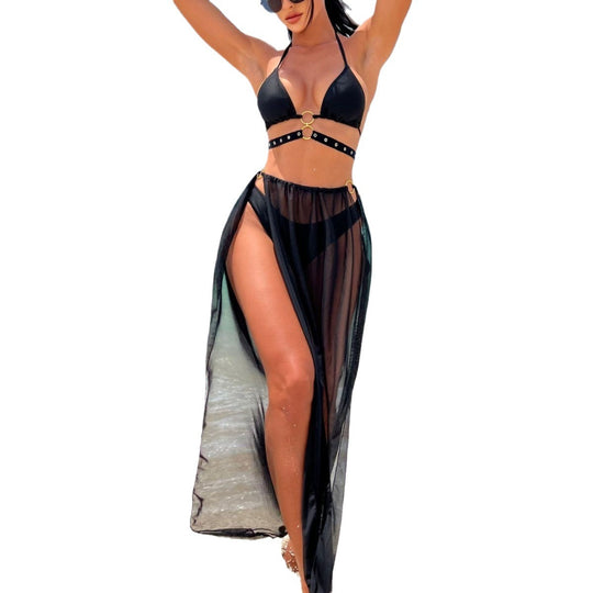 Damen Bikini-Set mit transparentem Überwurf R&B