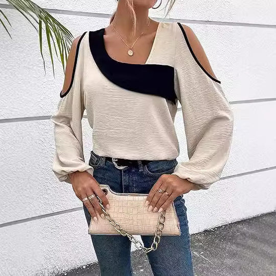 Damen Designer-Top mit Cut-Out-Ärmeln R&B