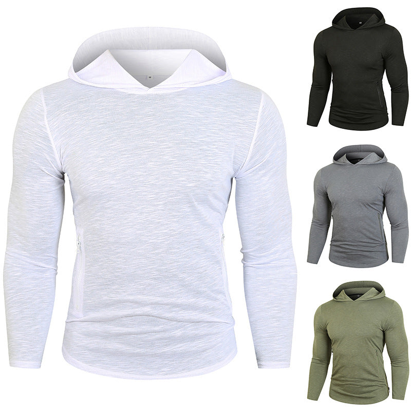 Herren Sportlicher Kapuzenpullover mit funktionalen Reißverschlusstaschen R&B