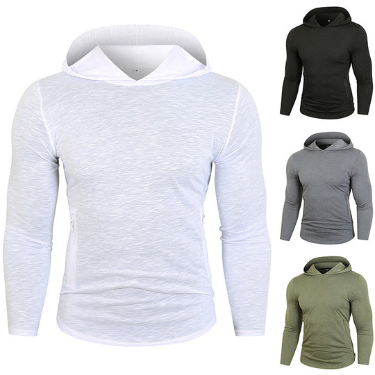 Herren Sportlicher Kapuzenpullover mit funktionalen Reißverschlusstaschen R&B