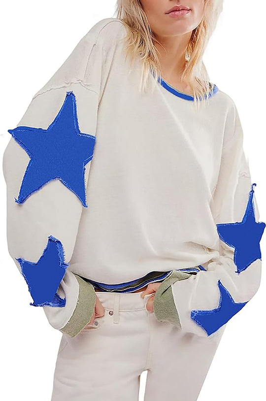 Damen lässiger Pullover mit Sternen-Design R&B