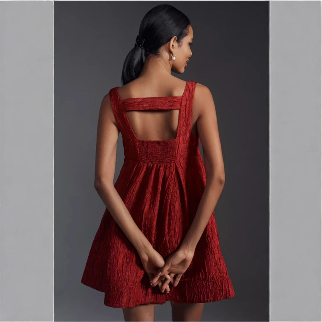 Damen Sommerkleid mit quadratischem Ausschnitt und voluminösem Schnitt R&B